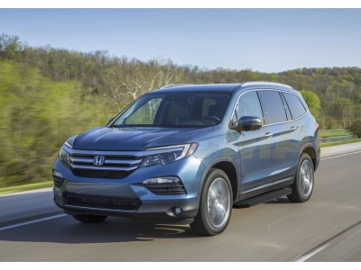 Пороги алюминиевые Rival Black для Honda Pilot 2016-2021