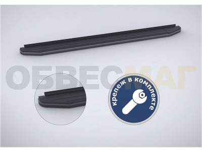 Пороги алюминиевые Rival Black для Нива ВАЗ 2131 1993-2021