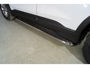 Пороги с площадкой 42,4 мм для Hyundai Santa Fe IV Рестайлинг 2020 – 2023 HYUNSF21-18